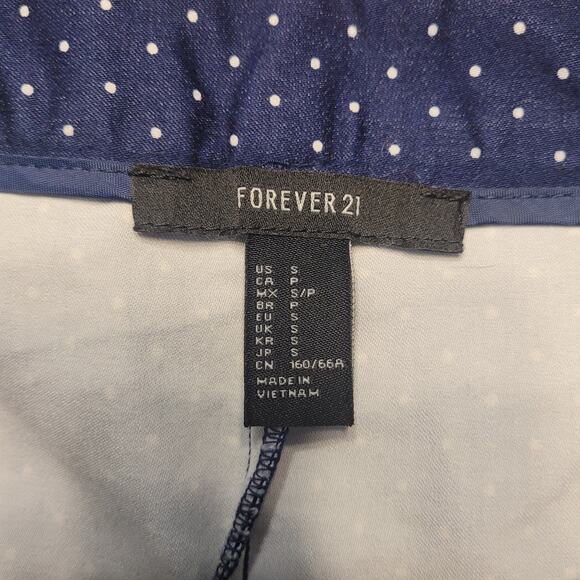 Forever 21 High Rise Polka Dot Shorts Women’s S Blue White Pockets EUC - Picture 4 of 10